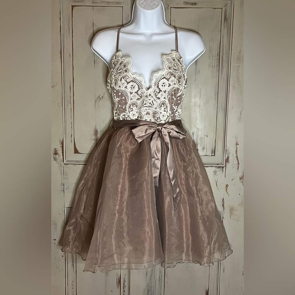 Southern Fried Chics cocktail party prom dress xs chiffon lace spring formal